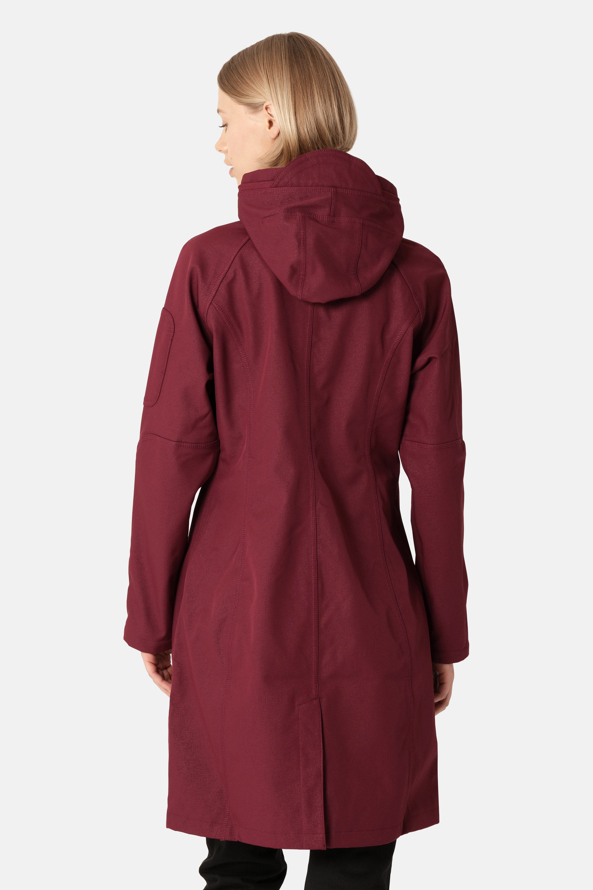 Long Softshell Raincoat - Maroon Banner